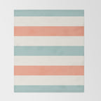 Orange, turquoise and cream stripes Throw Blanket Gallery Image 2