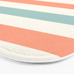 Orange, turquoise and cream stripes Bath Mat Gallery Image 3