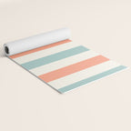 Orange, turquoise and cream stripes Yoga Mat Gallery Image 2