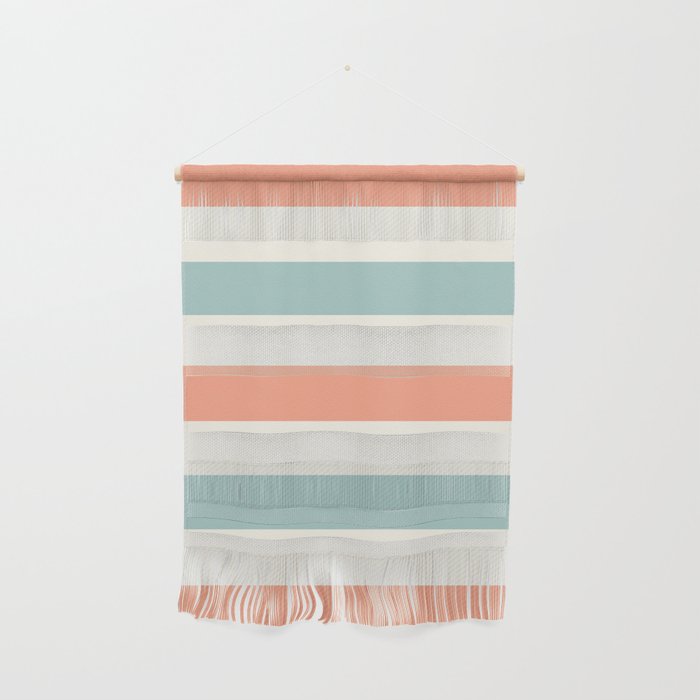 Orange, turquoise and cream stripes Wall Hanging Gallery Image 1