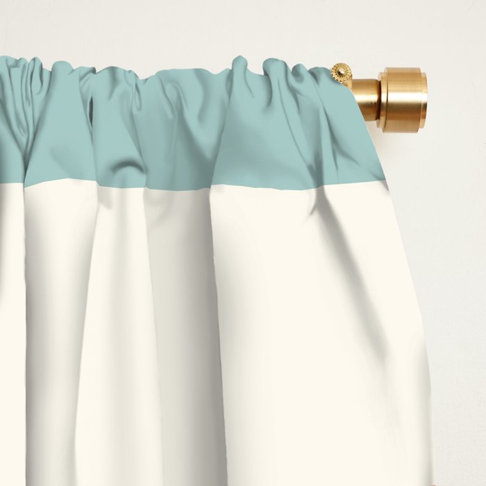 Orange, turquoise and cream stripes Window Curtain Gallery Image 2