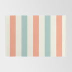 Orange, turquoise and cream stripes Rug Gallery Image 2