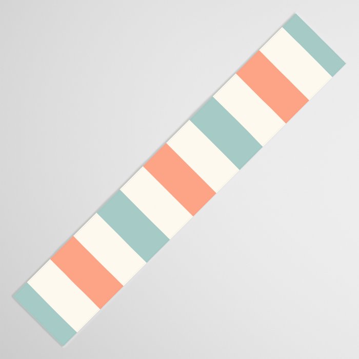 Orange, turquoise and cream stripes Table Runner Gallery Image 3