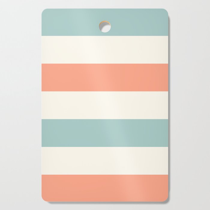 Orange, turquoise and cream stripes Cutting Board Gallery Image 1