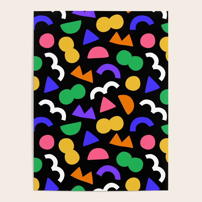Colorful fun abstract shape art pattern Poster Gallery Image 1