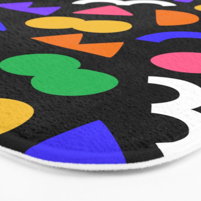 Colorful fun abstract shape art pattern Bath Mat Gallery Image 3