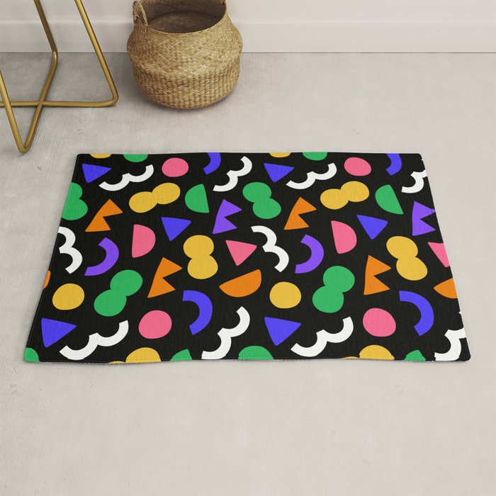 Colorful fun abstract shape art pattern Rug Gallery Image 1