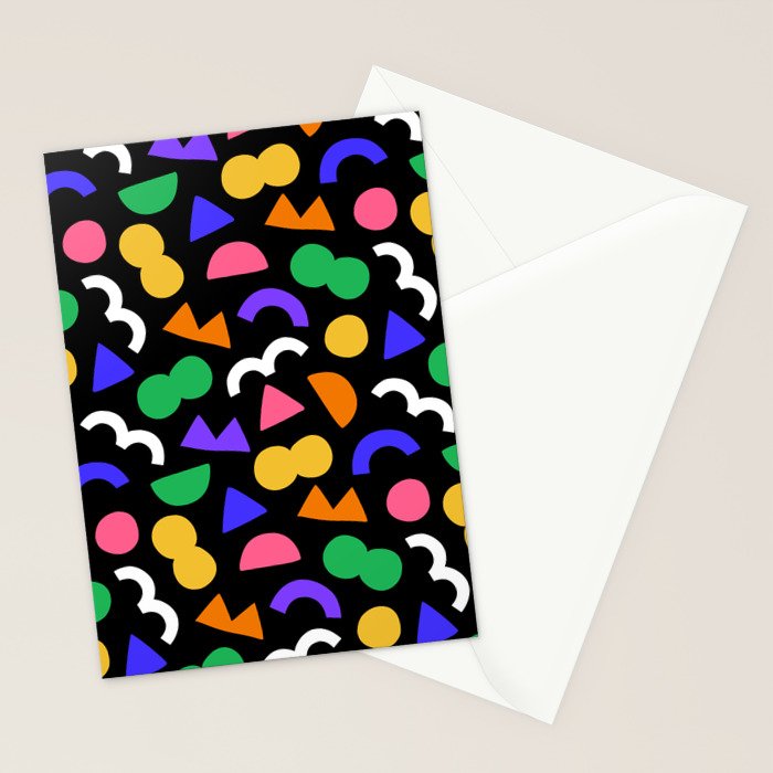 Colorful fun abstract shape art pattern Stationery Card Gallery Image 2