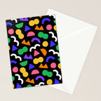 Colorful fun abstract shape art pattern Stationery Card Gallery Image 2