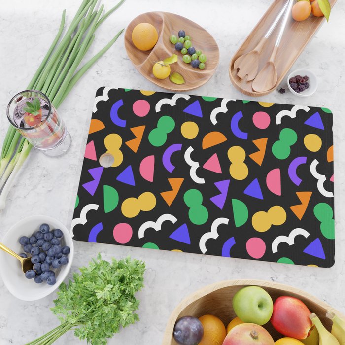 Colorful fun abstract shape art pattern Cutting Board Gallery Image 2