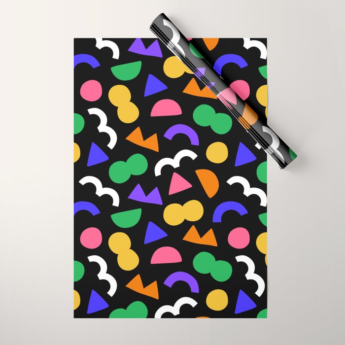 Colorful fun abstract shape art pattern Wrapping Paper Gallery Image 1