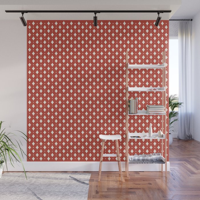 Vintage Stars I Bright Red Wall Mural Gallery Image 1