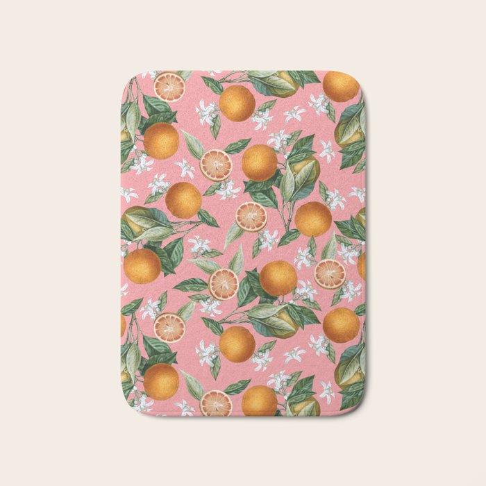 Lemon and Leaf Pattern V Bath Mat Gallery Image 1
