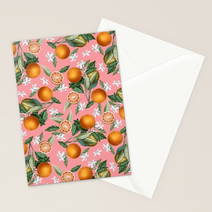 Lemon and Leaf Pattern V Stationery Card Gallery Image 2