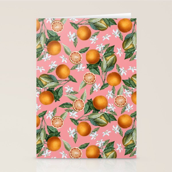 Lemon and Leaf Pattern V Stationery Card Gallery Image 1