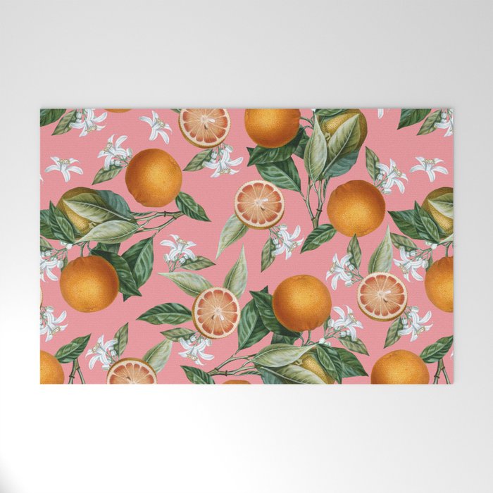 Lemon and Leaf Pattern V Welcome Mat Gallery Image 1