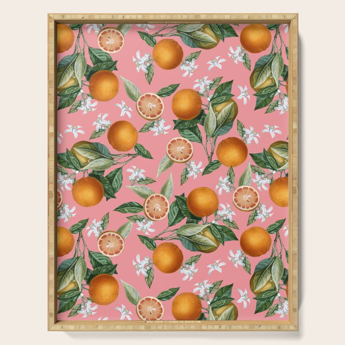 Lemon and Leaf Pattern V Serving Tray Gallery Image 1