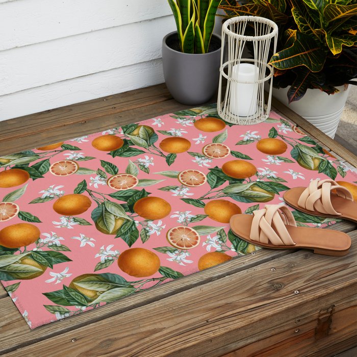 Lemon and Leaf Pattern V Outdoor Rug Gallery Image 2