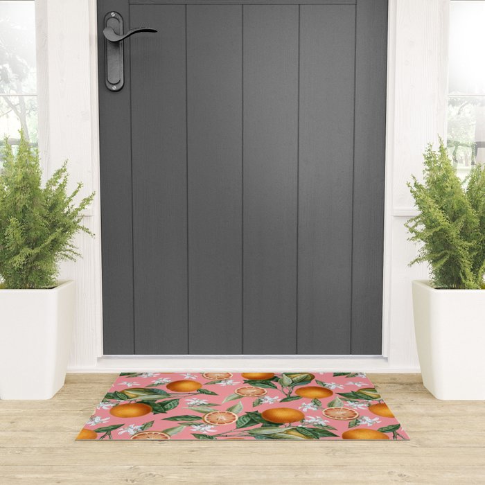 Lemon and Leaf Pattern V Welcome Mat Gallery Image 3