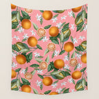Lemon and Leaf Pattern V Wall Tapestry Gallery Image 4