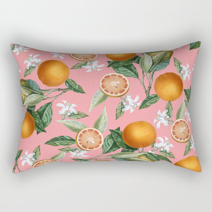Lemon and Leaf Pattern V Rectangular Pillow Gallery Image 2