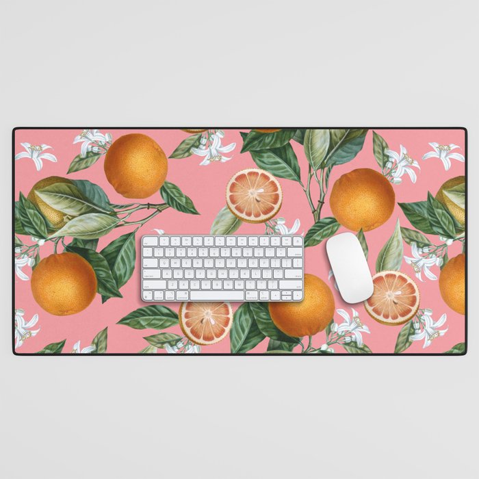 Lemon and Leaf Pattern V Desk Mat Gallery Image 1