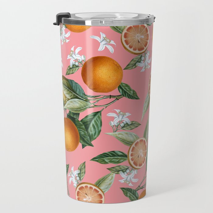 Lemon and Leaf Pattern V Travel Mug Gallery Image 3