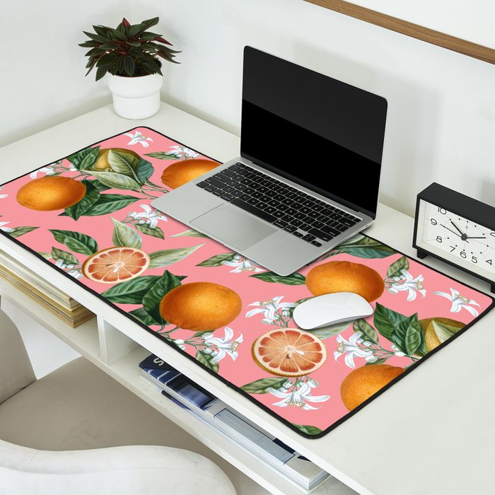 Lemon and Leaf Pattern V Desk Mat Gallery Image 2