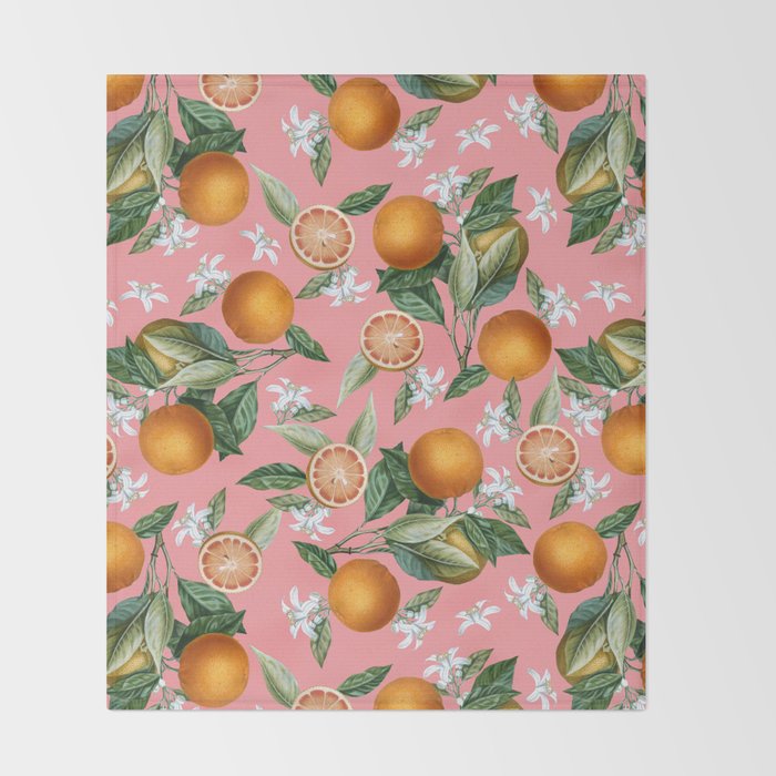 Lemon and Leaf Pattern V Throw Blanket Gallery Image 2