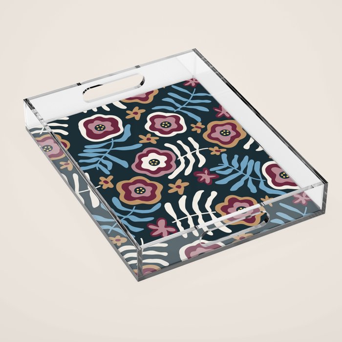 Artistic Floral Fantasy Acrylic Tray Gallery Image 1