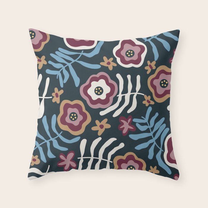 Artistic Floral Fantasy Throw Pillow Gallery Image 6