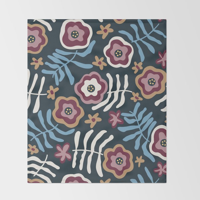 Artistic Floral Fantasy Throw Blanket Gallery Image 2