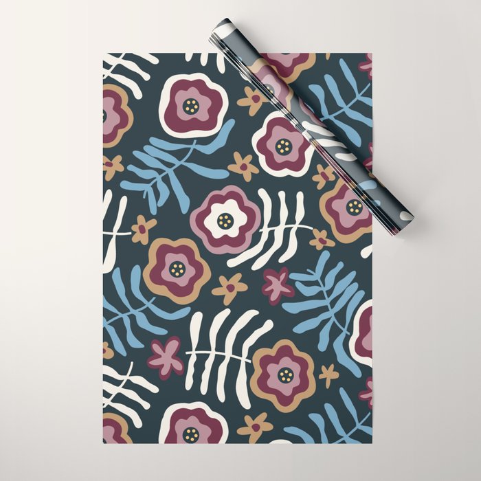 Artistic Floral Fantasy Wrapping Paper Gallery Image 1