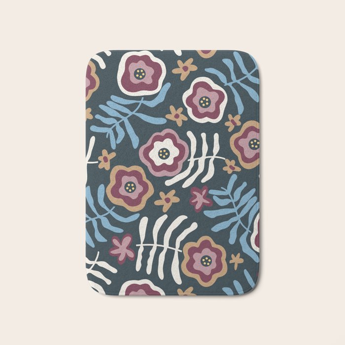 Artistic Floral Fantasy Bath Mat Gallery Image 1