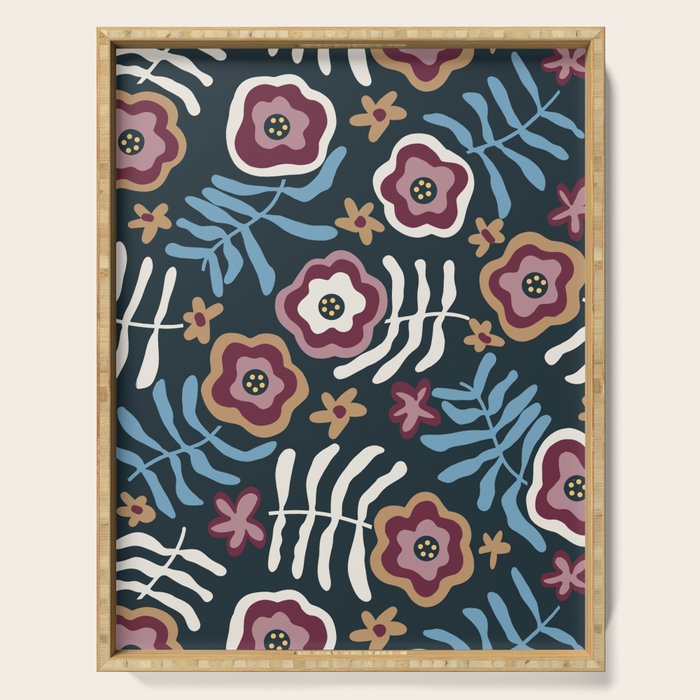 Artistic Floral Fantasy Serving Tray Gallery Image 1
