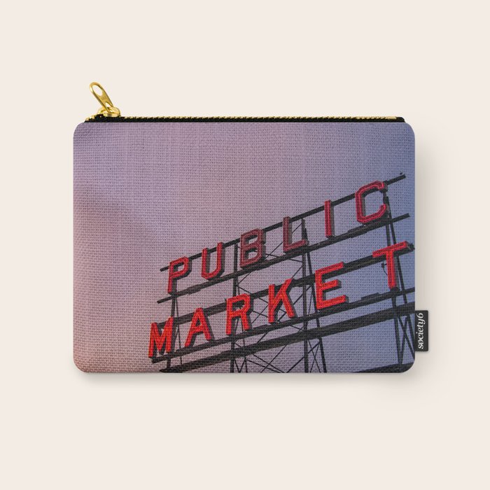 Seattle Public Market City Sunrise Carry All Pouch Gallery Image 1