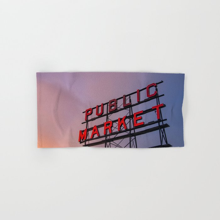 Seattle Public Market City Sunrise Bath Towel Gallery Image 1
