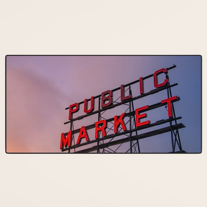Seattle Public Market City Sunrise Desk Mat Gallery Image 3