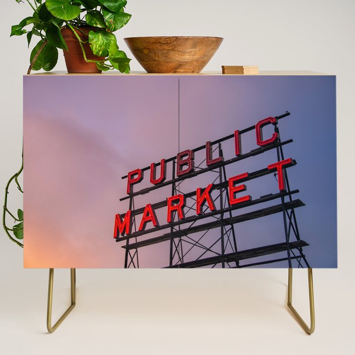 Seattle Public Market City Sunrise Credenza Gallery Image 1