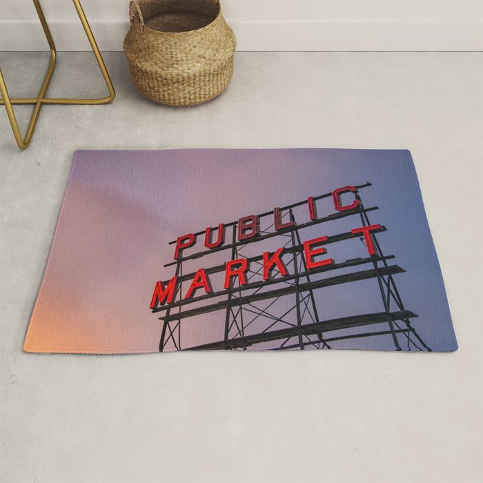 Seattle Public Market City Sunrise Rug Gallery Image 1