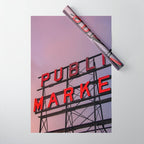 Seattle Public Market City Sunrise Wrapping Paper Gallery Image 1