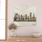 portland oregon skyline Wall Tapestry Gallery Image 2