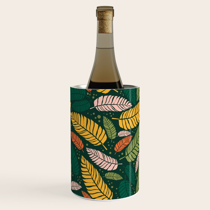 Tropical palm leaves pattern Wine Chiller Gallery Image 3