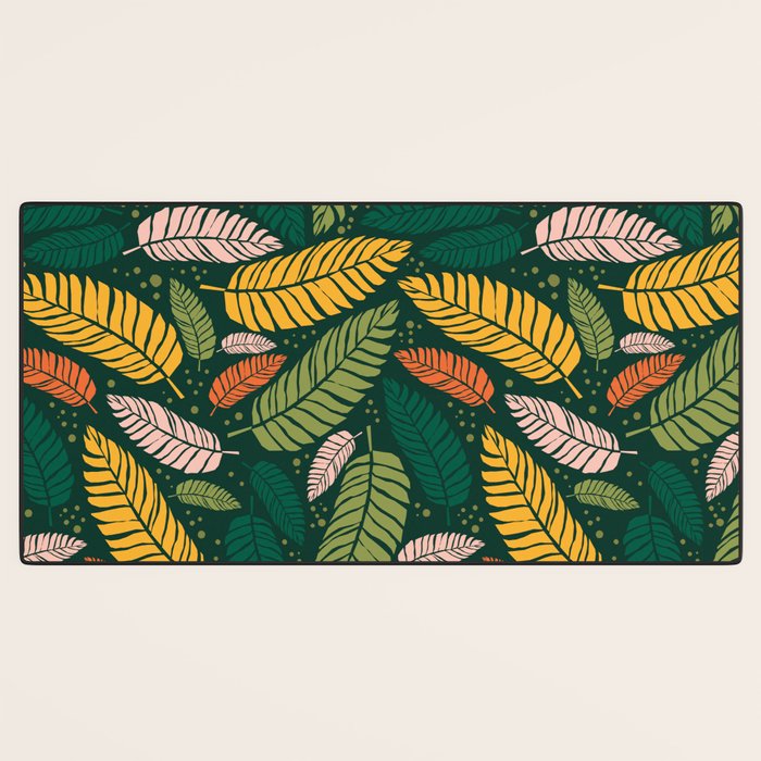 Tropical palm leaves pattern Desk Mat Gallery Image 3