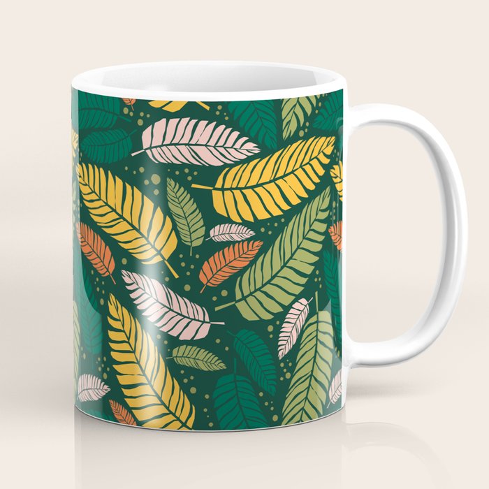 Tropical palm leaves pattern Coffee Mug Gallery Image 1