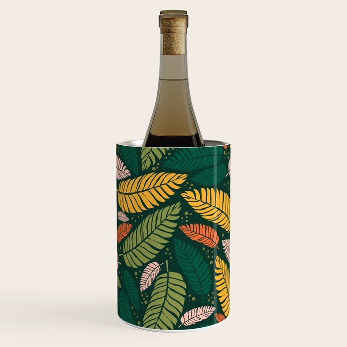 Tropical palm leaves pattern Wine Chiller Gallery Image 1