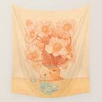 Anemone in Orange Wall Tapestry Gallery Image 4