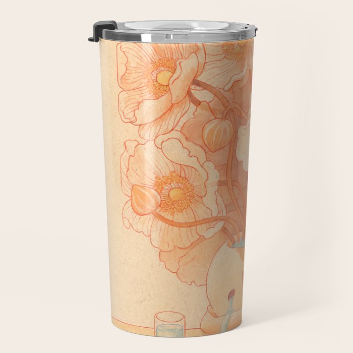 Anemone in Orange Travel Mug Gallery Image 3