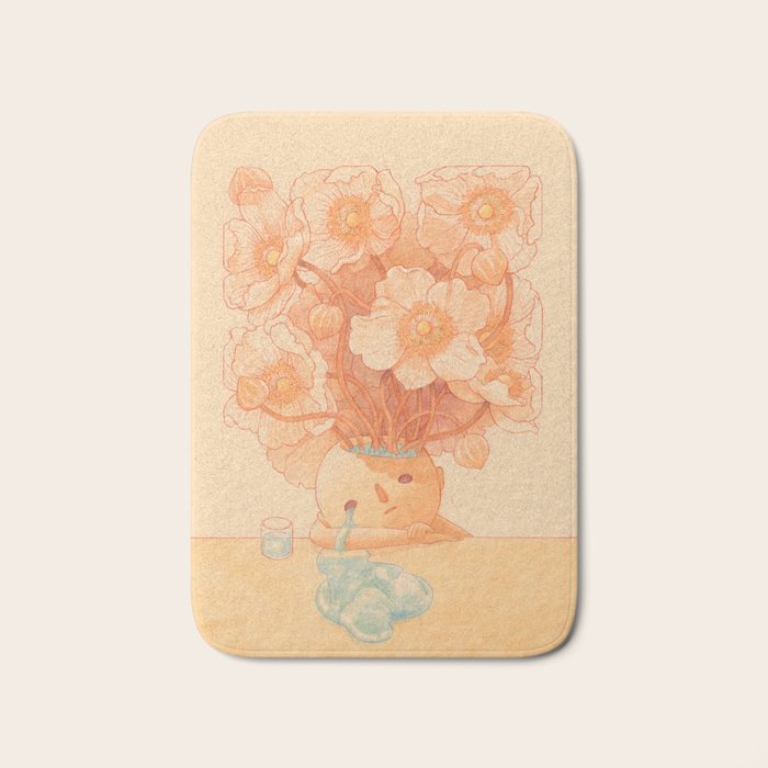 Anemone in Orange Bath Mat Gallery Image 1