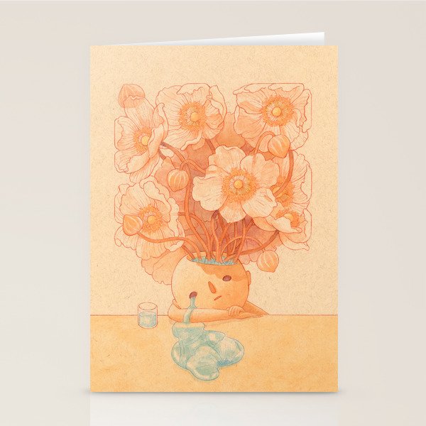 Anemone in Orange Stationery Card Gallery Image 2